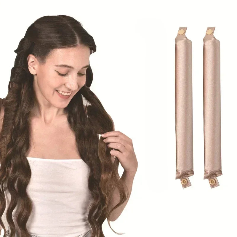 No Heat Hair Rollers Heatless Hair Curler Curling Rod Headband Satin Lazy Curls Soft Curlers Sleeping Flexi Rods Styling Tools