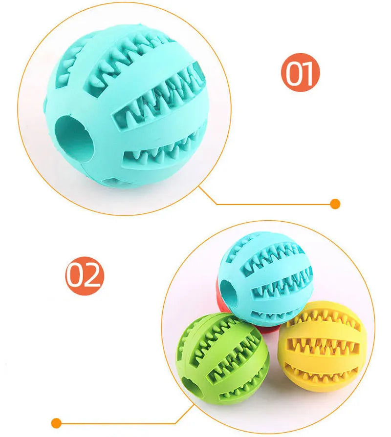 Dog Rubber Leakage Ball Dogs Molar and Teeth Cleaning Chew Balls Training Slow Pet Interactive Elasticity Ball for Pet Products