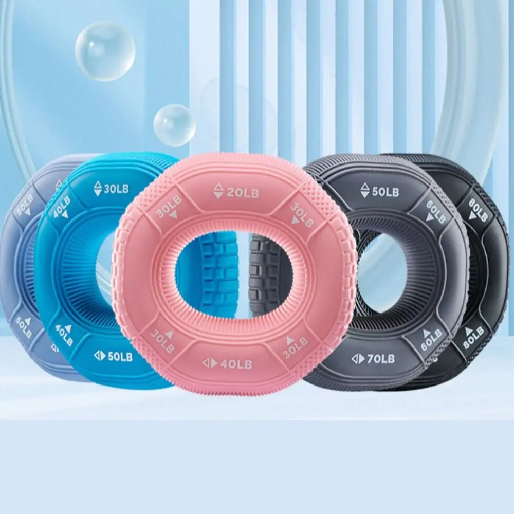 Silicone Adjustable 20-90LB Hand Grip Arm Strength Exercise Gripping Ring Fitness Gym Finger Forearm Trainer Carpal Expander