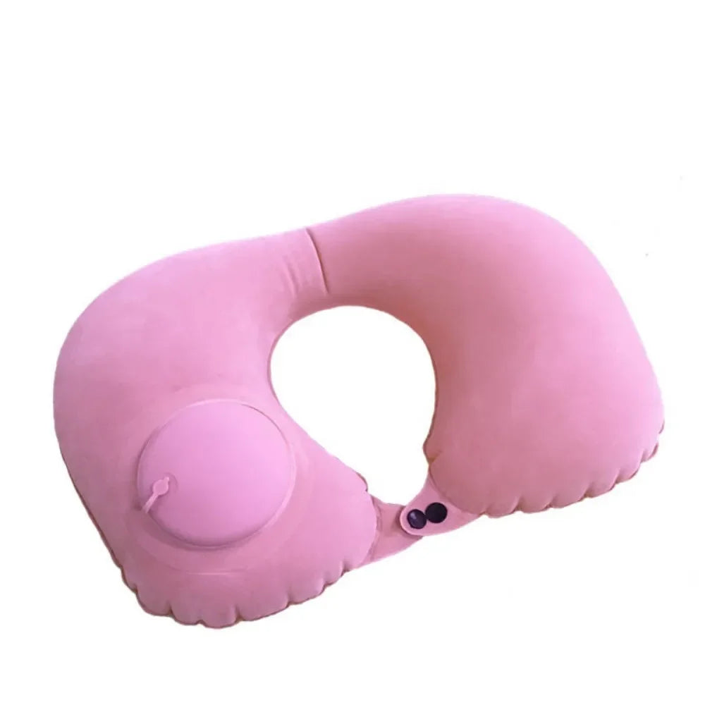 U-Shape Inflatable Neck Pillow Automatic Inflatable Super Light Cervical Pillow Head Rest Press to inflate Travel Pillows