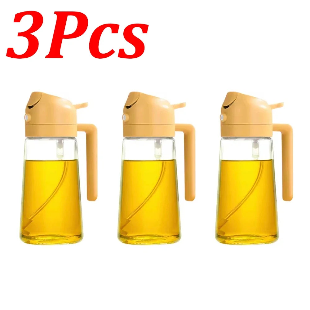 1-4Pcs 2in1 500ml Plastic Spray Oil Sprayer Cooking Oil Sprayer BBQ Picnic Kitchen Tools BBQ Cooking Oil Dispenser
