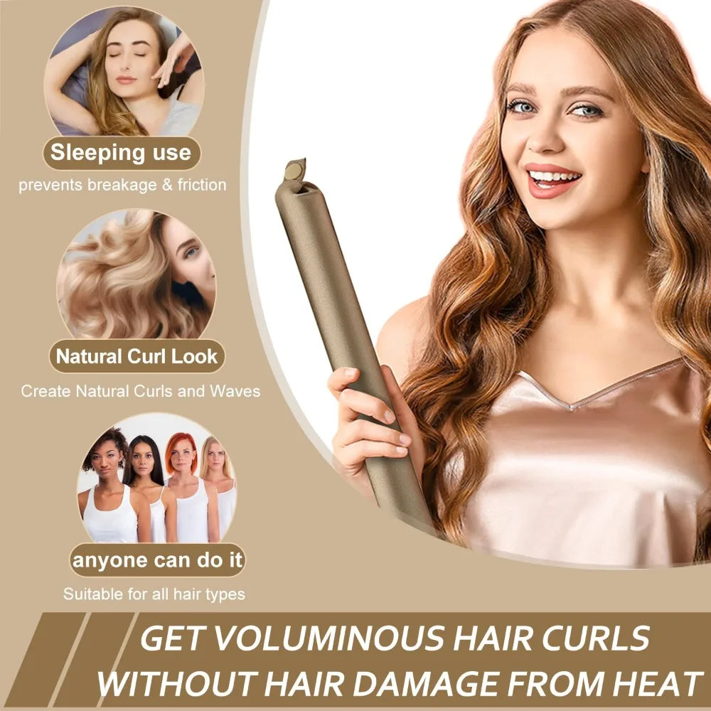 No Heat Hair Rollers Heatless Hair Curler Curling Rod Headband Satin Lazy Curls Soft Curlers Sleeping Flexi Rods Styling Tools