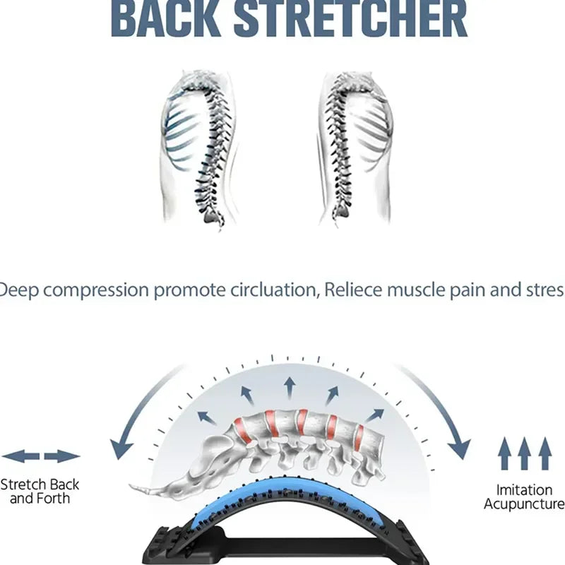 Back Stretcher Multi-Level Adjustable Massager Waist Neck Fitness Lumbar Cervical Spine Cervical Spine Support Massager