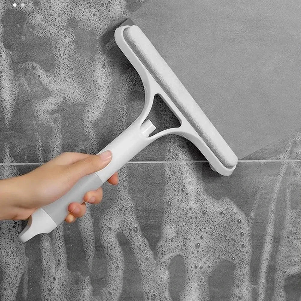 Household Multifunctional Glass Wiper With Watering Can Glass Cleaning Tool 3-In-1 Mirrors Glass Scraper Motorcar Window Scraper