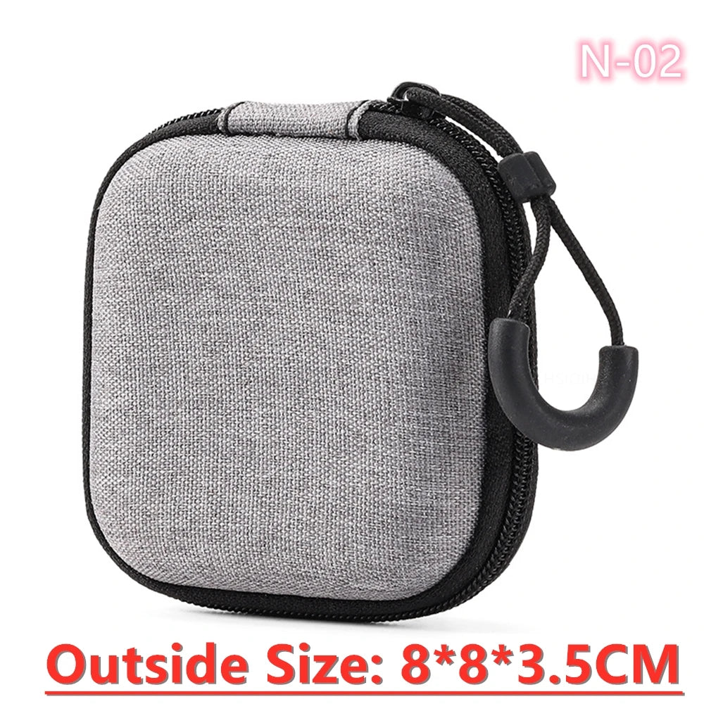 Portable Data Cable Organizer Bag Small EVA Oval Earphone Storage Bags Hard Shell Waterproof Cases Charger U Disk Zipper Pouch
