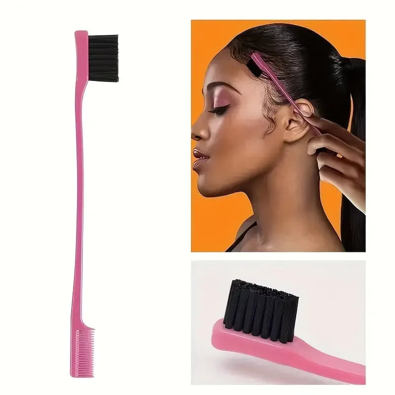 6pcs/Set Hair Brush Set Hairdressing Spray Bottle Hair Braiding Loop Rat Tail Comb Teasing Hair Brush Edge Control Hair Brush