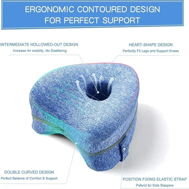 Memory Leg Pillow Hollow Heart Pregnancy Side Sleeper Sciatica Orthopedic Sciatica Back Hip Relief Pillow For Bed, Sofa