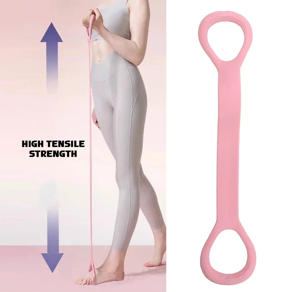 8-Shaped Stretcher For Home Fitness, Back Shaping, elastic Band With Open Shoulder and Back Stretching Band for Shoulder Exercise