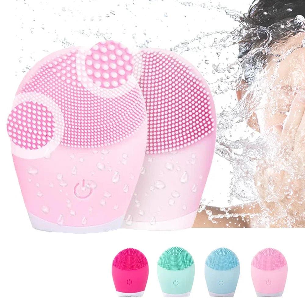 Electric Facial Cleansing Brush Face Skin Care Tools Waterproof Silicone Sonic Cleanser Facial