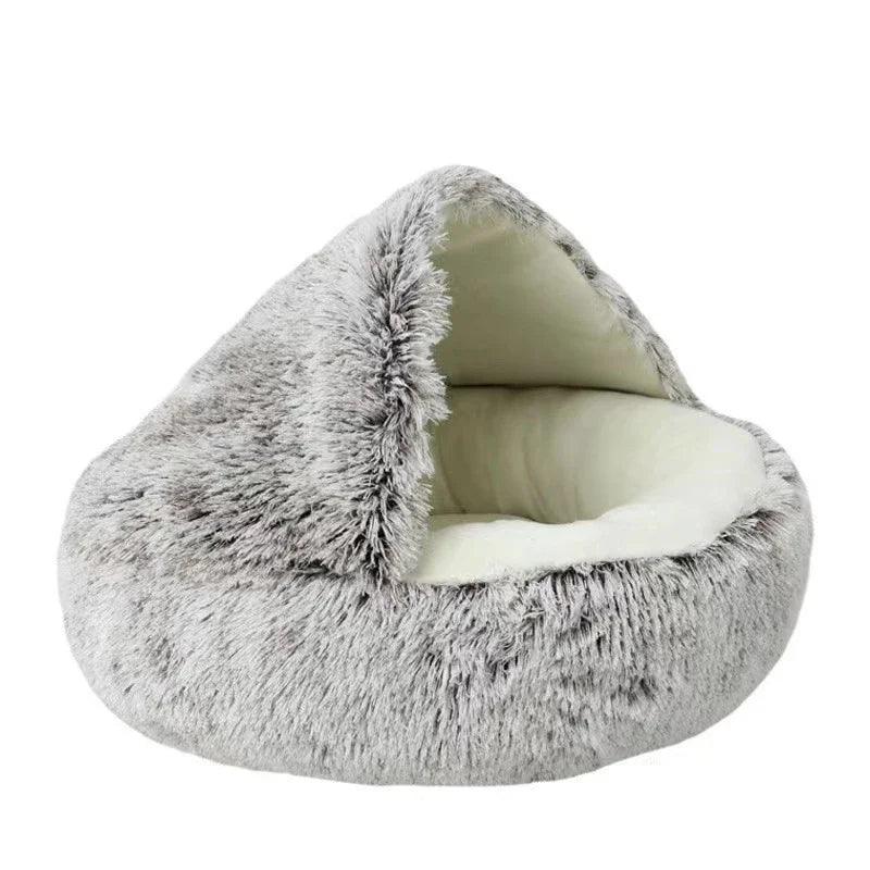 Cat Bed Pet Mattress Sleeping Warm Soft Plush Pet Bed with Cover Round  Nest Cave for Small Dogs kitten
