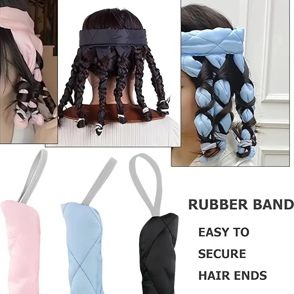 Octopus Curler Headband Nightcap Suitable for Long Hair Satin Non Thermal Curling Iron Adjustable Strap Styling Tools