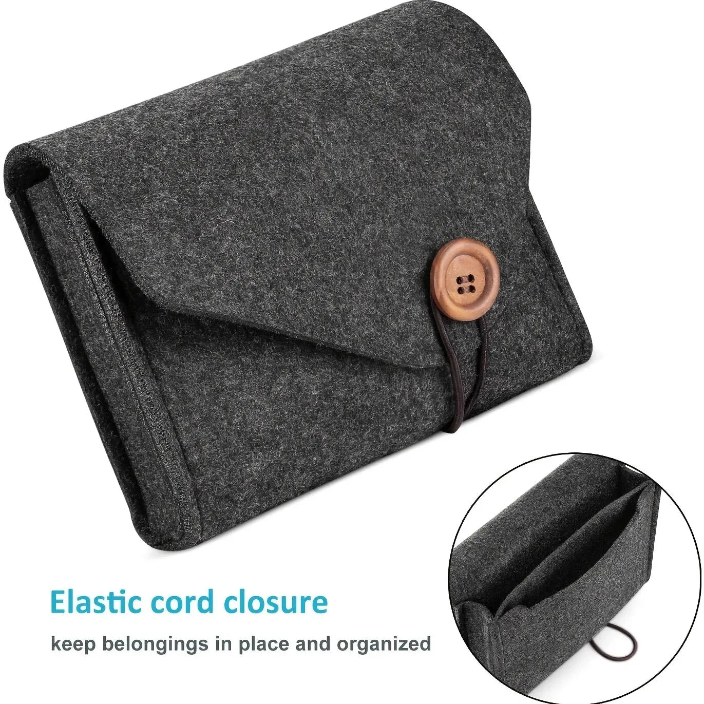 USB Travel Cable Organizer Electronic Power Adapter Case Storage Bag Felt Portable Electronic Accessories Storage Bag Portable