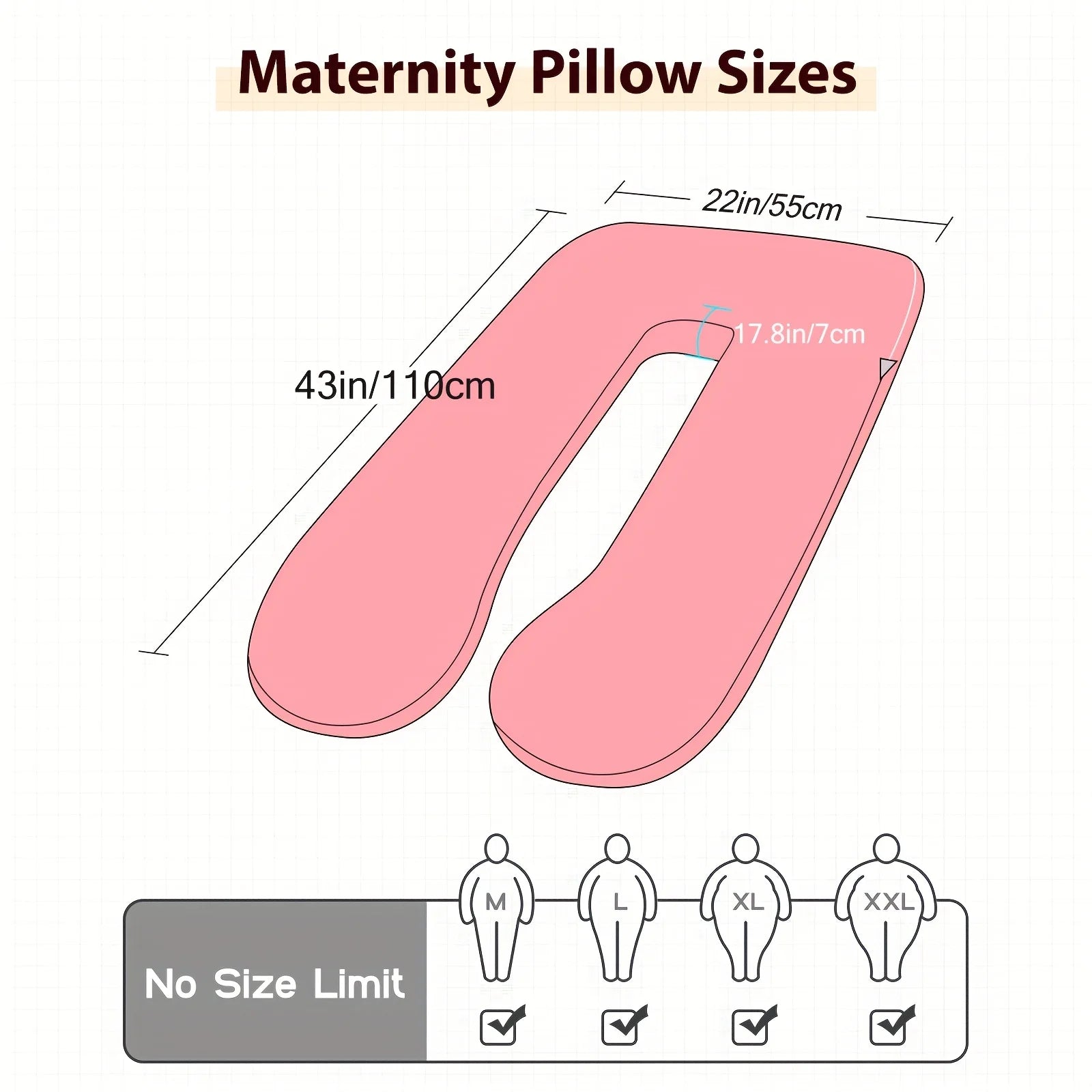New U-Shaped Extra Large Pregnancy & Adult Luxury Full-Body Maternity Sleep Pillow, Ideal for Side Sleepers