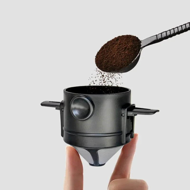 Reusable Tea Pot Holder Coffee Dripper Collapsible Coffee Filter Portable Stainless Steel Drip Coffee Tea Holder Funnel Basket