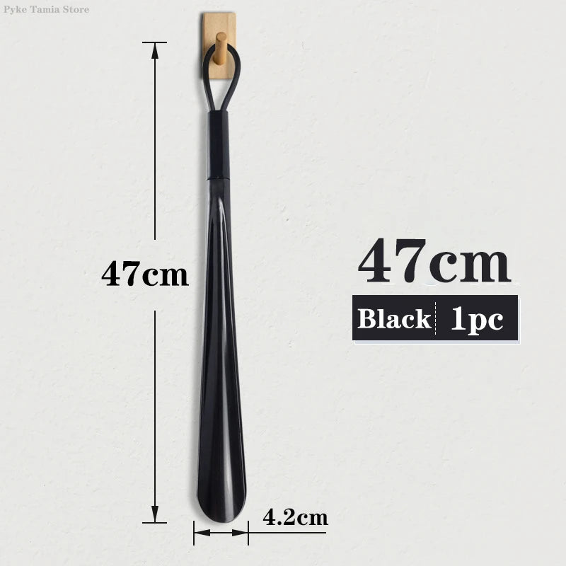Extra Long Shoe Puller Shoehorn Black Plastic Shoe Horn Lazy Shoe Lifter Flexible Shoes Accessory for Pregnant Backache Elderly