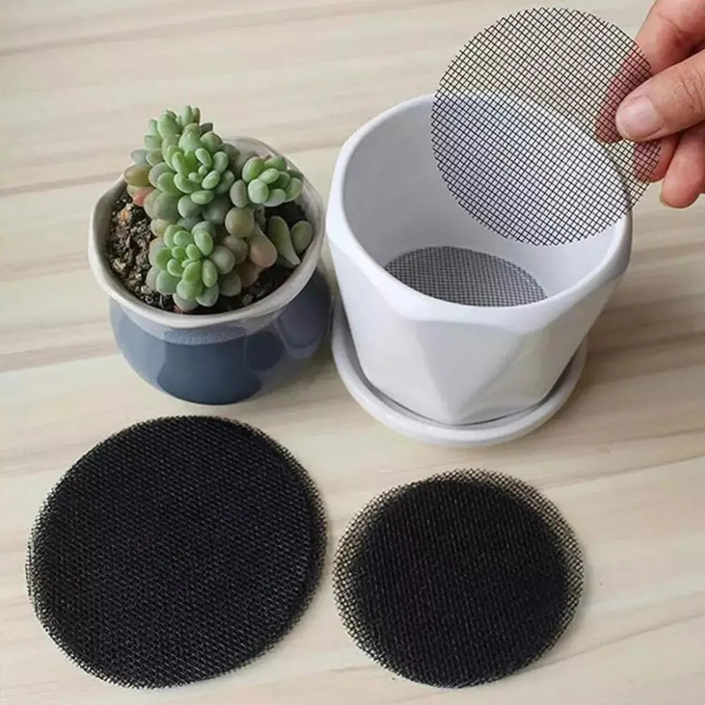 Pot Hole Mesh Pad Mat Grid Round Drainage Hole Screen for Pot Bottom Prevent Soil Loss Anti Bonsai Flower Plant Gardening Tools