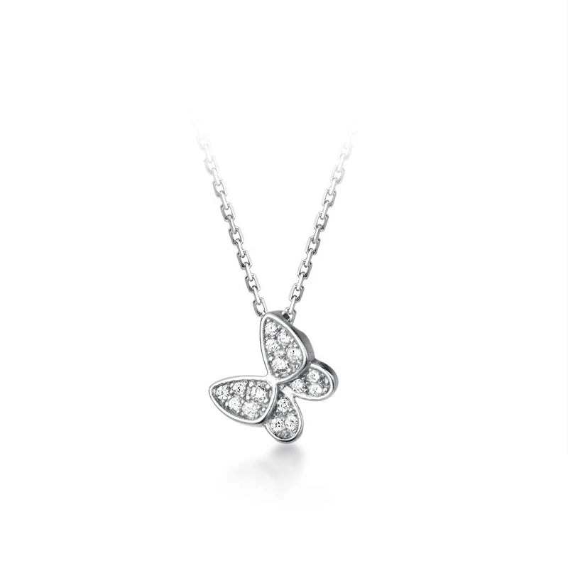 Modian New 925 Sterling Silver Sparkling Zircon Dancing Butterfly Tiny Mini Pendant for Women Fine Jewelry Birthday Gift