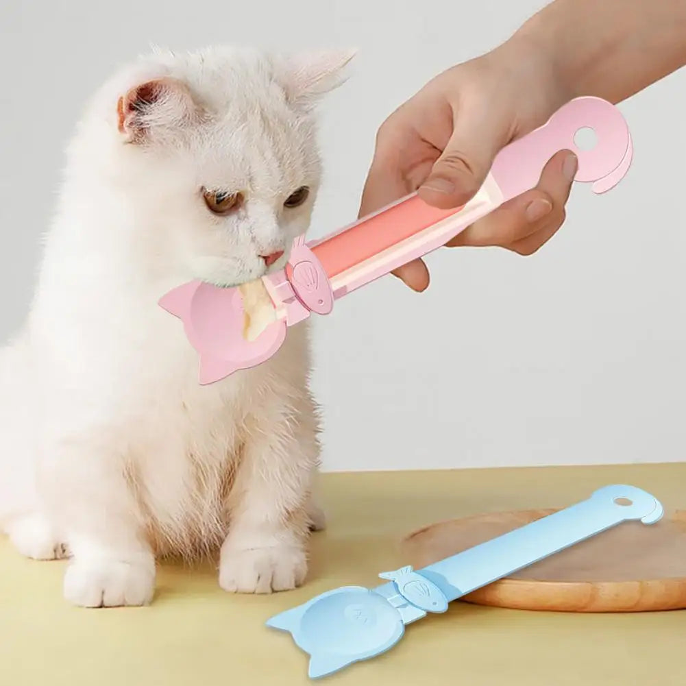 Cat Strip Feeder Spoon Long Handle Lickable Wet Food Feeder for Cats Pet Meat Mud Food Squeeze Dispense Spoon Pet Supplies