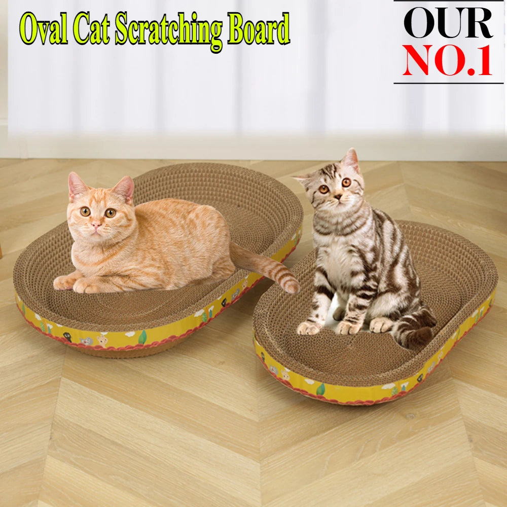 Pet Bed for Cat Supplies Claw Grinding Toys for Cats Oval Corrugated Paper Protective Furniture Cat Scratching Board Accessories