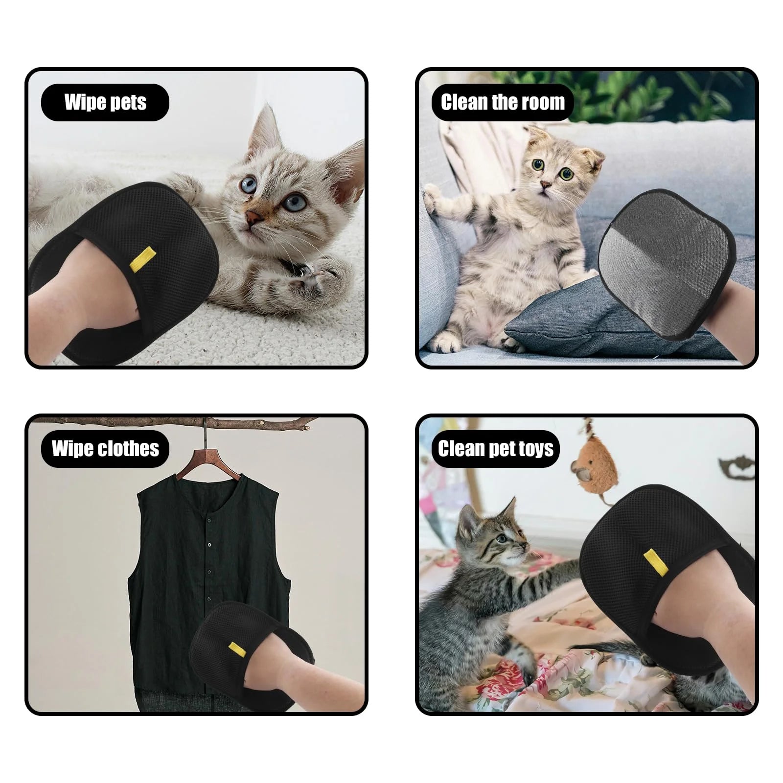 Pet Hair Remover Portable Washable Clothes Hair Dehairing Gloves Pet Cleaning Products Pet Accessories