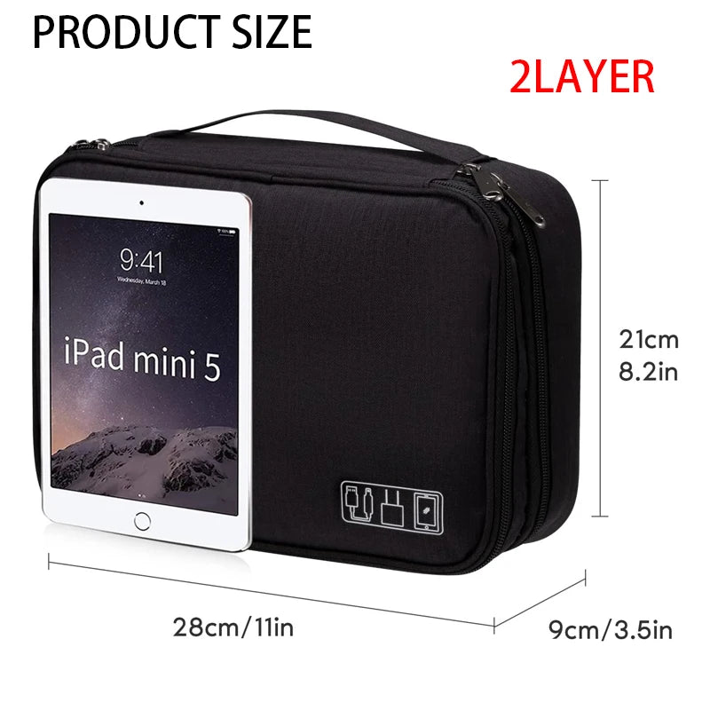 Multi-functional Large Capacity Cable StorageBag Waterproof  USB Data Line Charger Headphone StorageBag Travel cable storage Bag