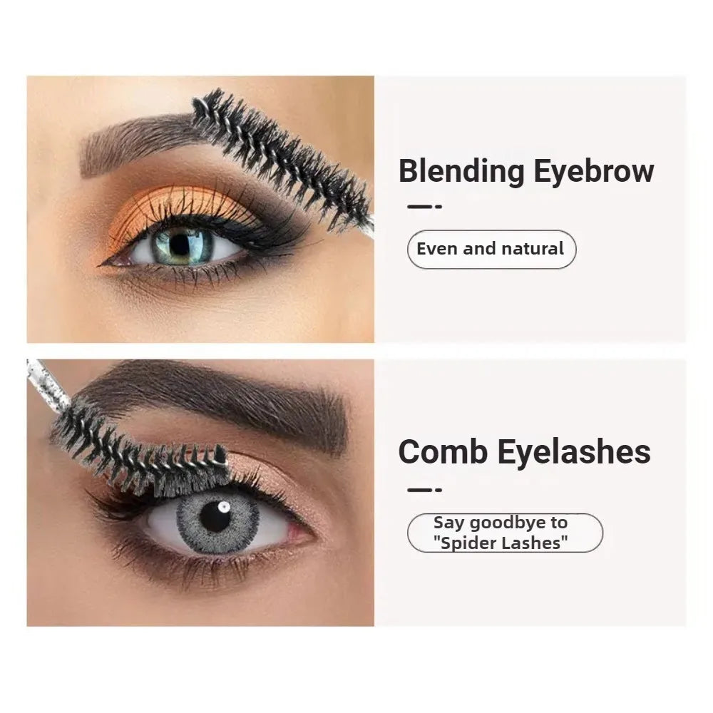 50Pcs Disposable Mascara Wands, Crystal Eyebrow Spoolies Brush for Eyelash Extensions Lash Brushes with Container Makeup Tools