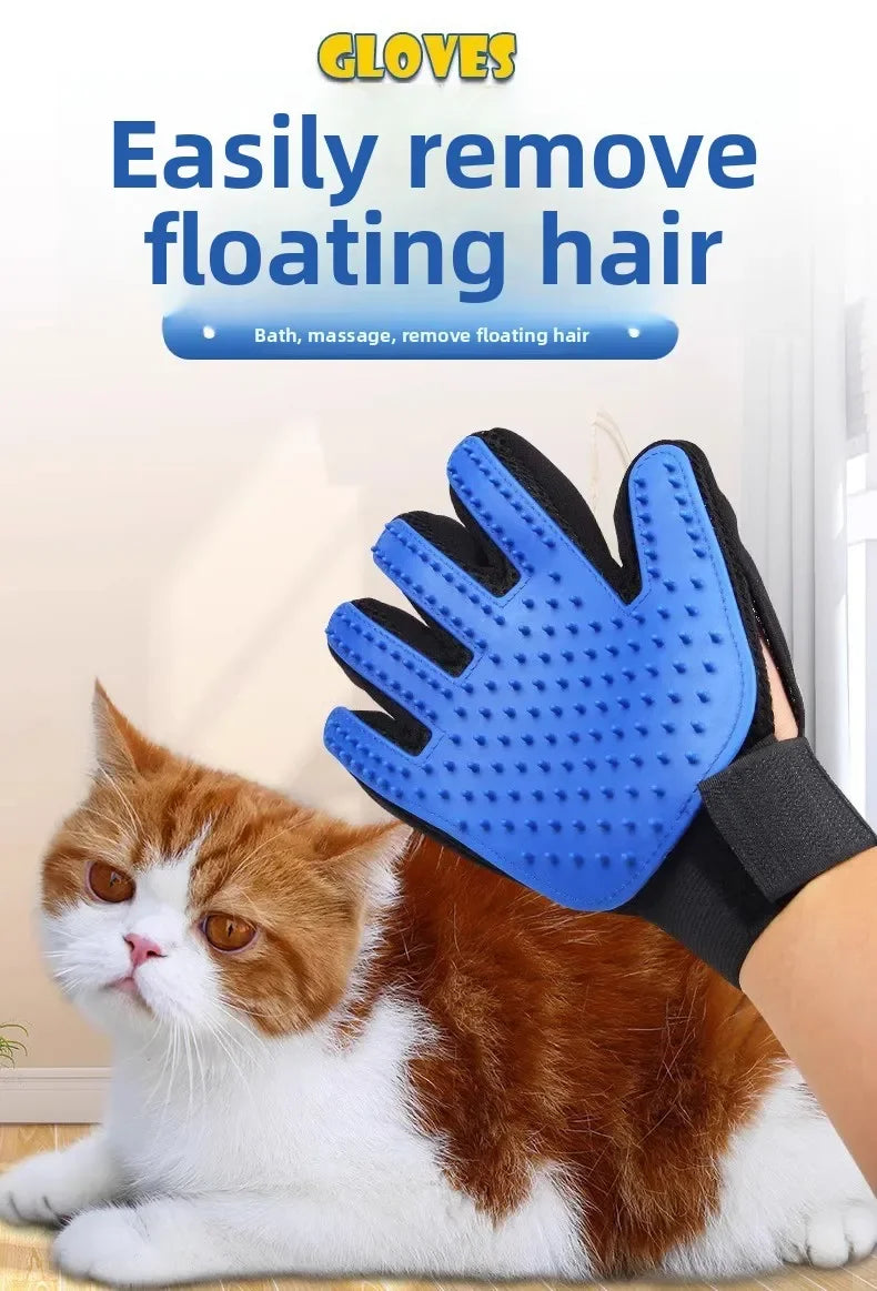 1/2PCS Gentle Pet Deshedding Glove 2-in-1 Bath Brush Massager Soft Silicone Tips for Dogs And Cats During Grooming Washing