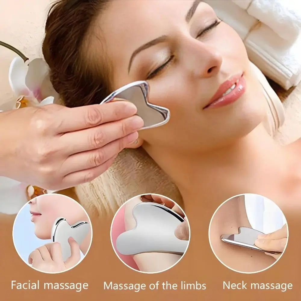 Gua Sha Scraper Heart Shape Universal Face Massager Guasha Massage Tool for Facial Beauty Eye Massage