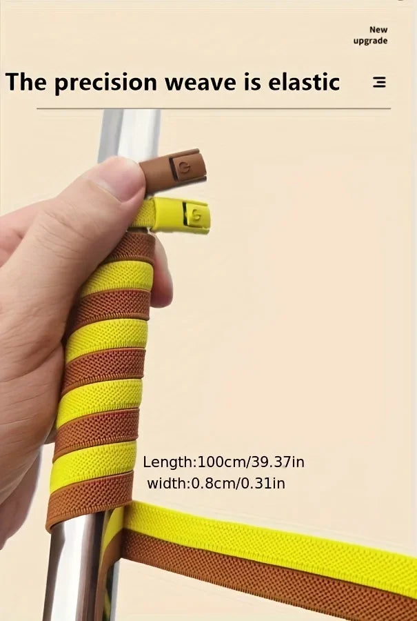 8mm No Tie Elastic Laces Without Tie Shoe Laces Press Lock Shoelaces Sneaker Elastic Lace Sneaker Kids Adult Flat Shoelace