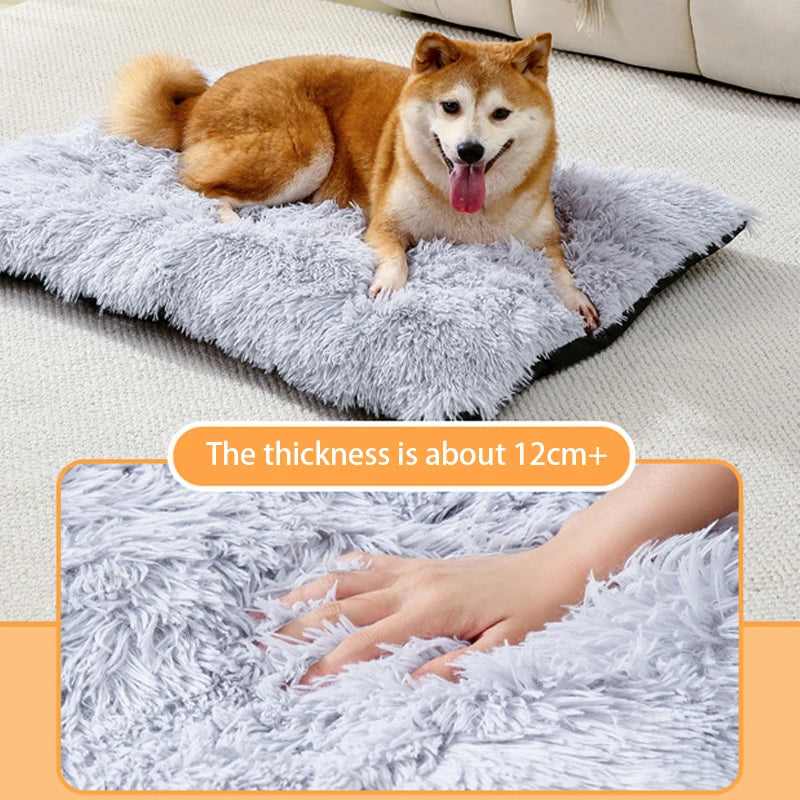 Plush Warm Dogs Sleeping Bed Mat Soft Fleece Pet Blanket Mat  Detachable Cat Puppy Mat Cushion for Small Medium Large Dogs Bed