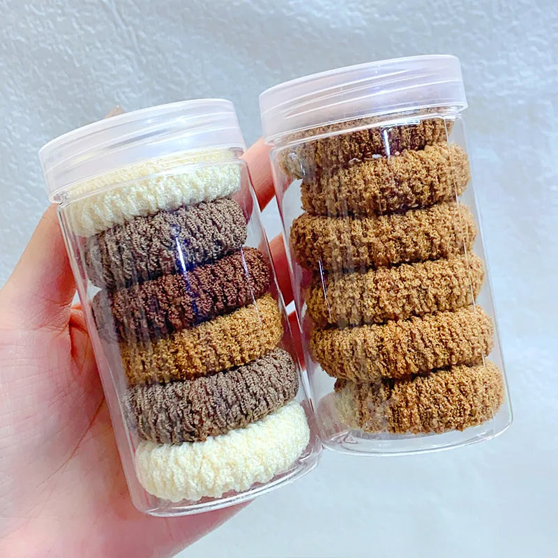 6pcs Box Packed Thick High Stretch Hair Bands For Women Girls Ponytail Holder Hair Tie Scrunchie Rubber Band Hair Accessories