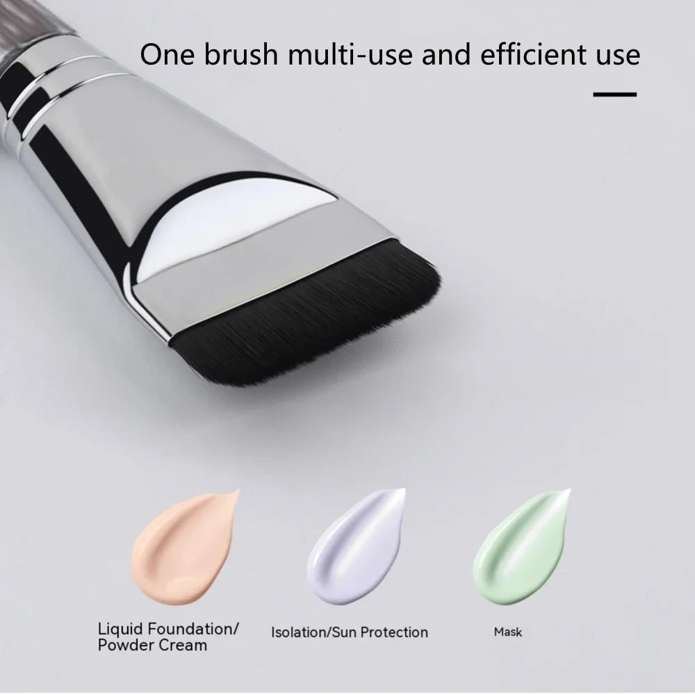 1/2Pc Multi-Use Foundation Ultra-Fine, Hypoallergenic Nylon Bristle Oval Foundation Brush - Perfect for Face Contouring