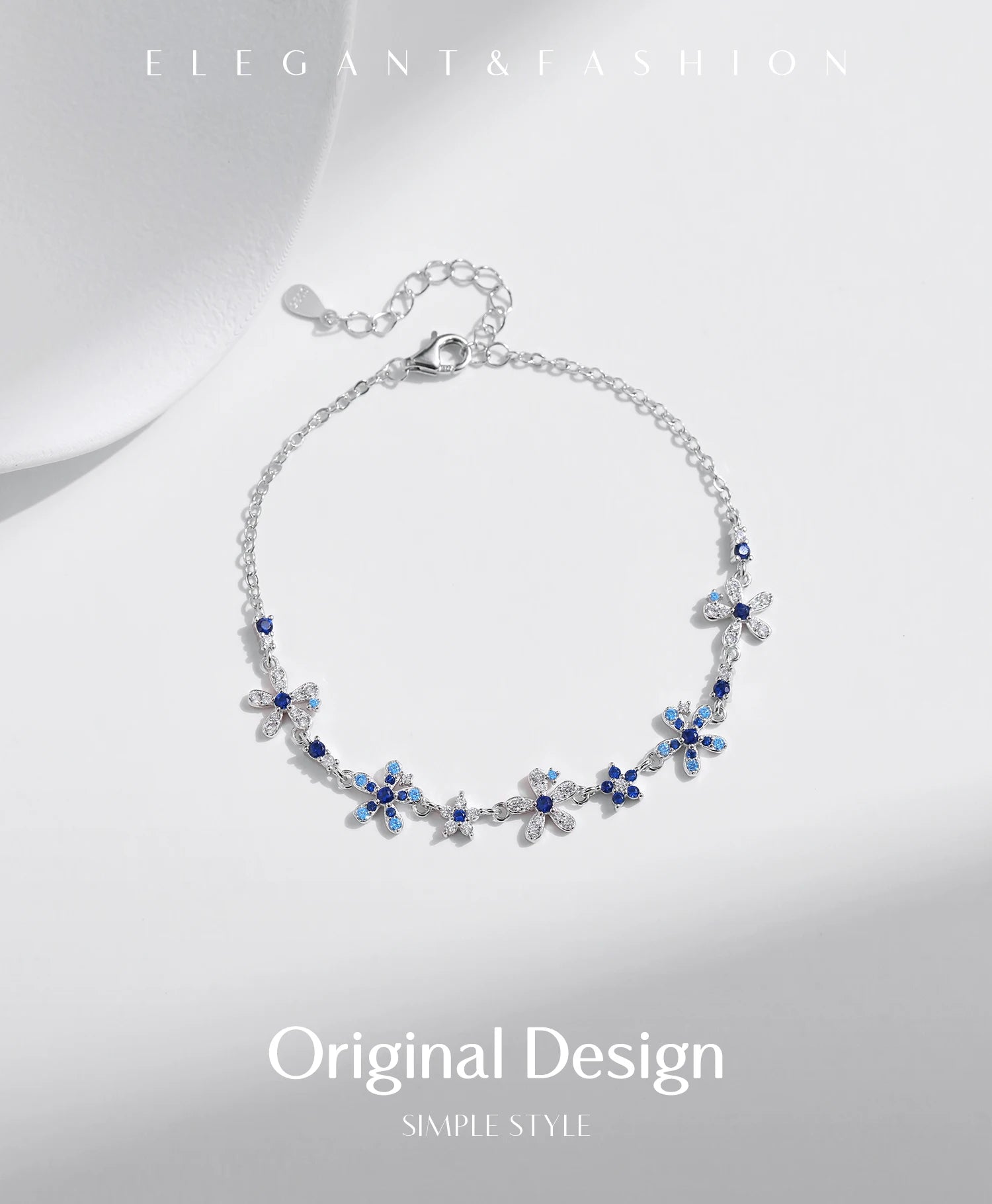 MODIAN 925 Sterling Silver Luxury Flowers Pave Setting CZ Brilliant Bracelets Fashion Daily Link Chain For Women Jewelry Gift