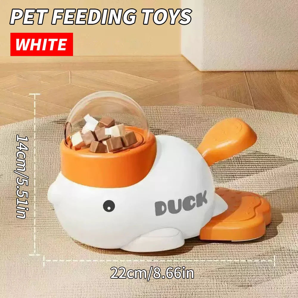 Little Yellow Duck Leakage Pet Toy - Cat Feeding Toy - Self Entertaining And Relaxing Cat Toy - Pet Snacks Freeze-dried Launcher