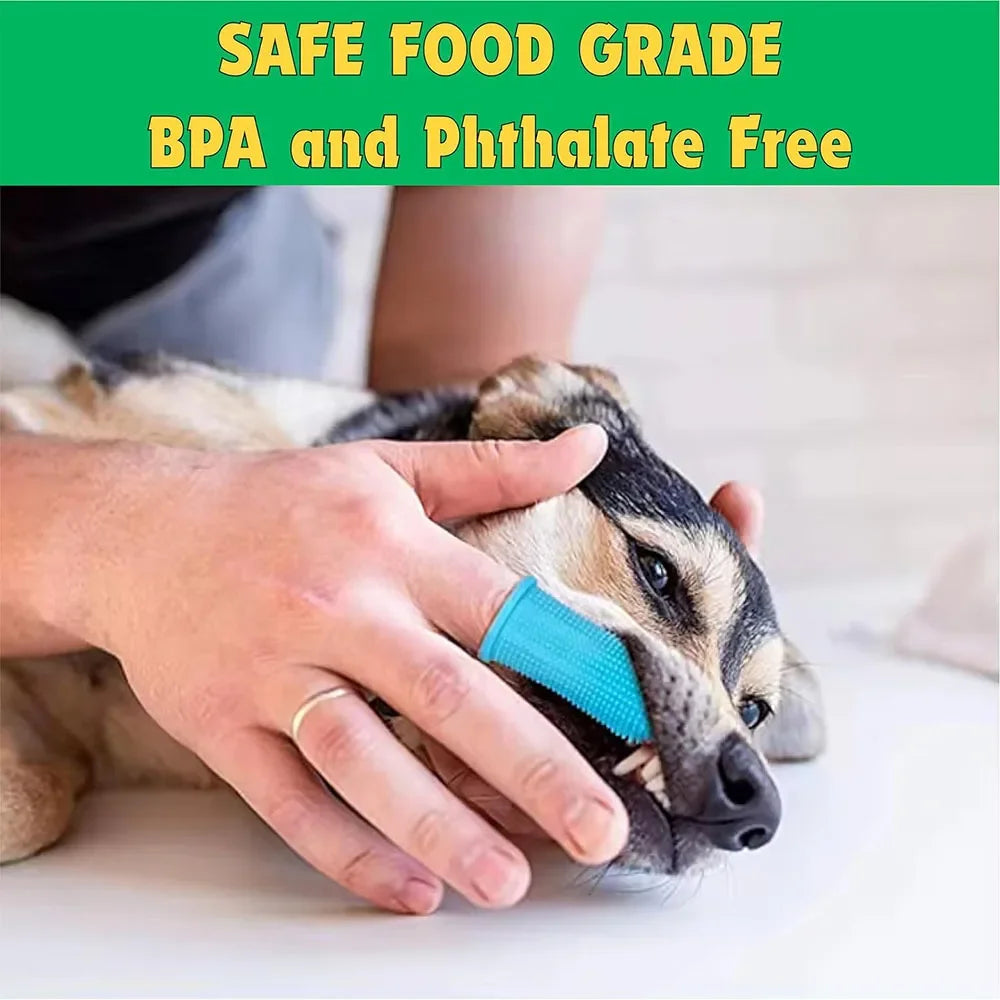 Cat Dog Super Soft Pet Finger Toothbrush Teeth Cleaning Bad Breath Care Nontoxic Silicone Toothbrush Tool Dog Cleaning Supplies