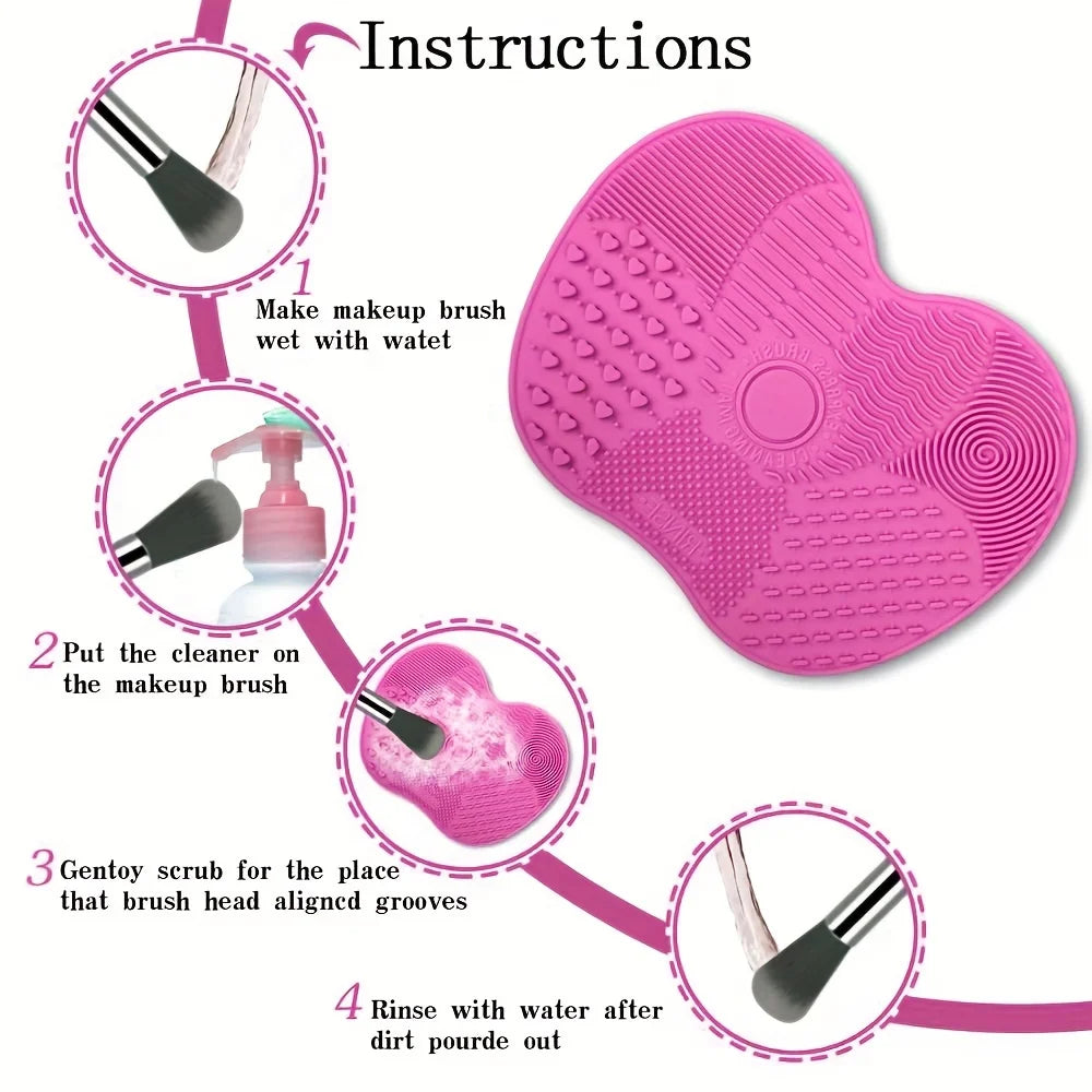 Silicone Brush Cleaner Cosmetic Make Up Washing Brush Gel Cleaning Mat Foundation Makeup Brush Cleaner Pad Scrubber Board