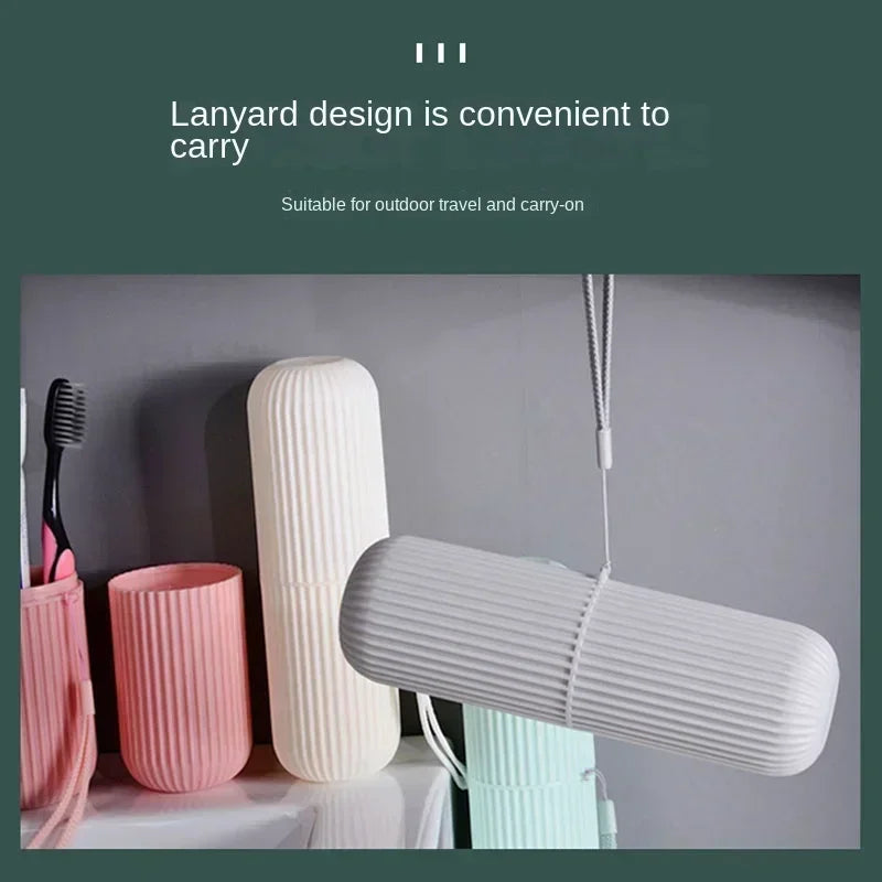 Travel Portable Toothbrush Cup Bathroom Toothpaste Holder Storage Case Box Organizer Travel Toiletries Household Storage Cup