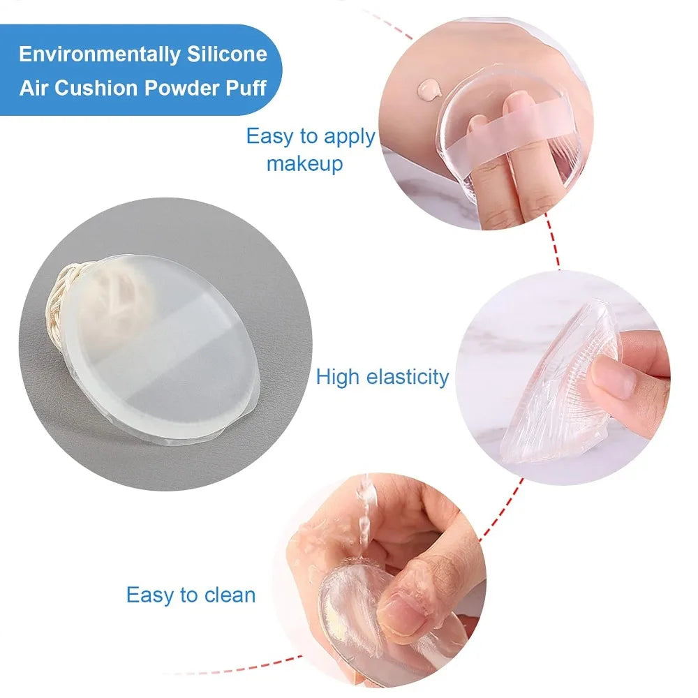 Silicone Cosmetic Puff Soft Makeup Blender Beauty Sponge for Liquid Foundation BB Cream Power Puff Make Up Accessories