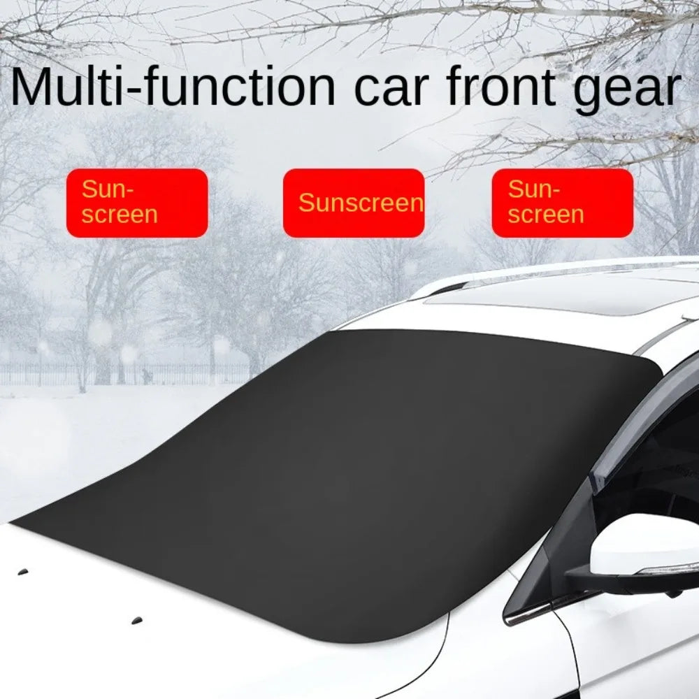 4 Seasons - Car Magnetic Snow Shield Winter Front Windshield Cover Anti-frost Sun Protection Half Car Cover Insulated sunshade