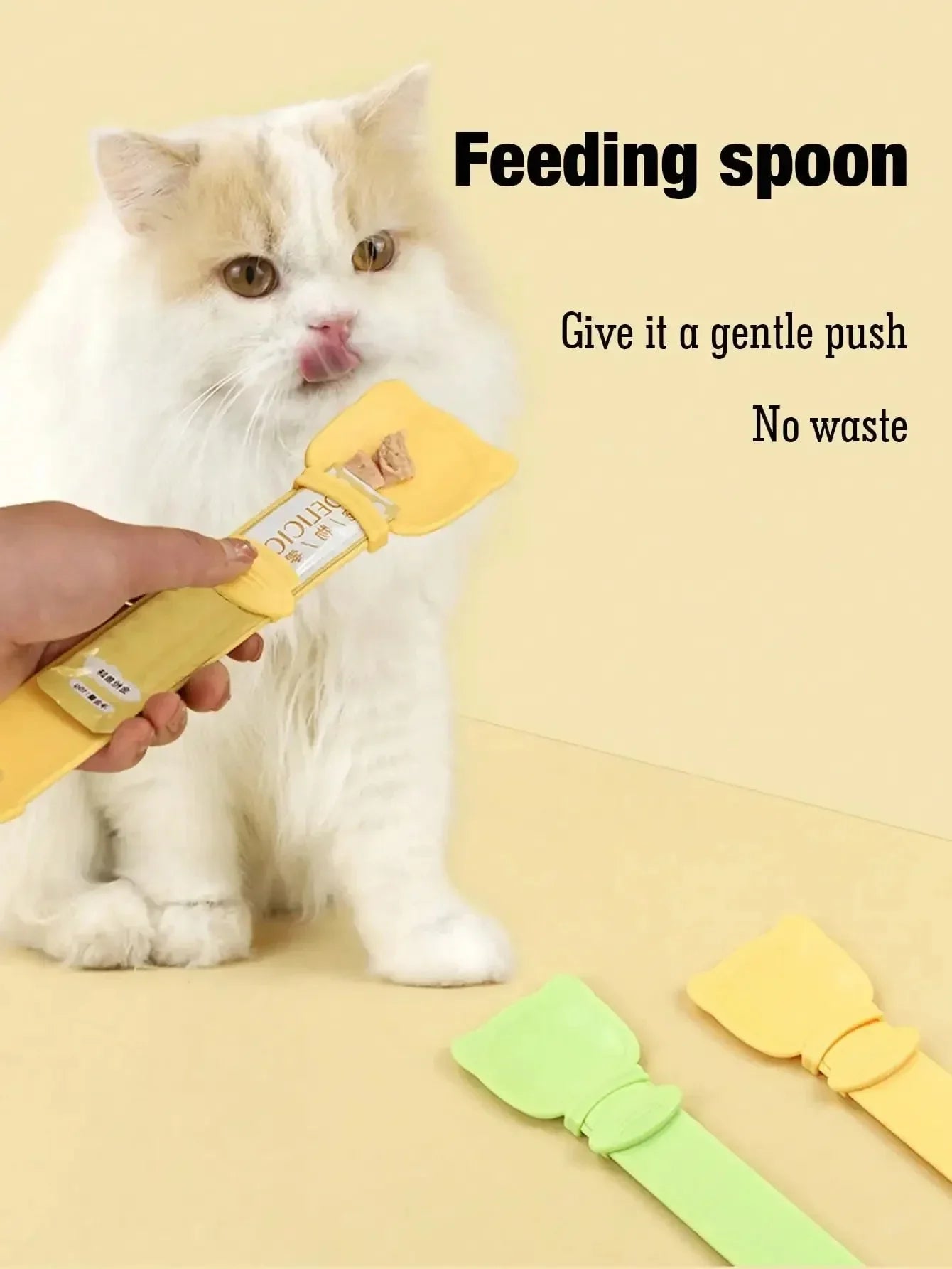 Cat Strip Feeder Spoon Long Handle Lickable Wet Food Feeder for Cats Pet Meat Mud Food Squeeze Dispense Spoon Pet Supplies