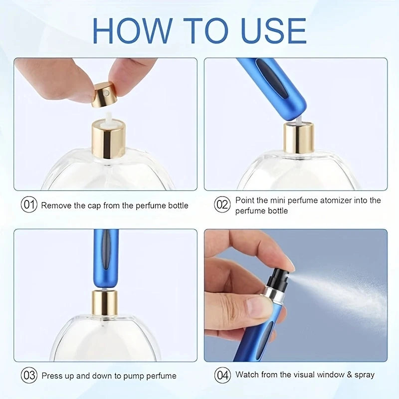 Refillable Mini Perfume Bottle Portable Cosmetic Bottle Spray Bottle Atomizer Spray Container Travel Refillable Bottles 8ml /5ml