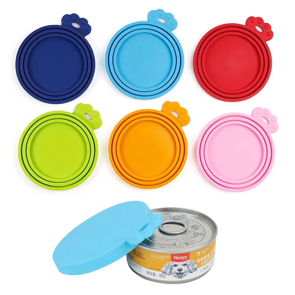 Silicone World Silicone Canned Lid 3 In 1 Reusable Food Storage Keep Fresh Cover Cans Cap Pet Can Box Cover Silicone Can Lid