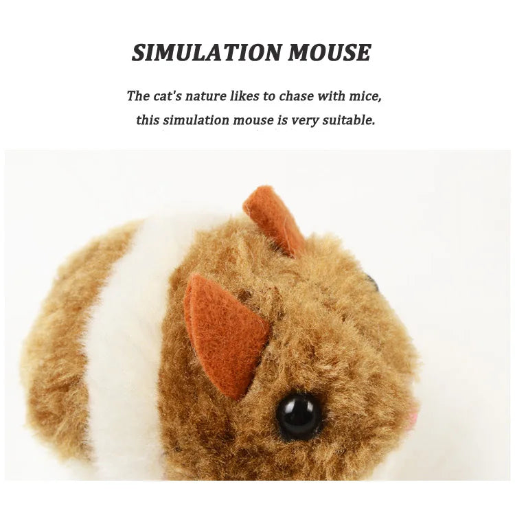 Cute Mouse Cat Toys Cat Supplies Plush Toy Shake Movement Mouse Pet Kitten Funny Plush Little Mouse Interactive Cat Toys