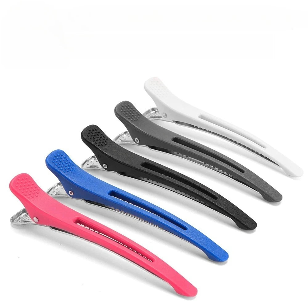 6pcs Professional Hair Clips Styling Sectioning Non Slip No-Trace Duck Billed Hair Clips Band Salon Home Hair Cutting Clips