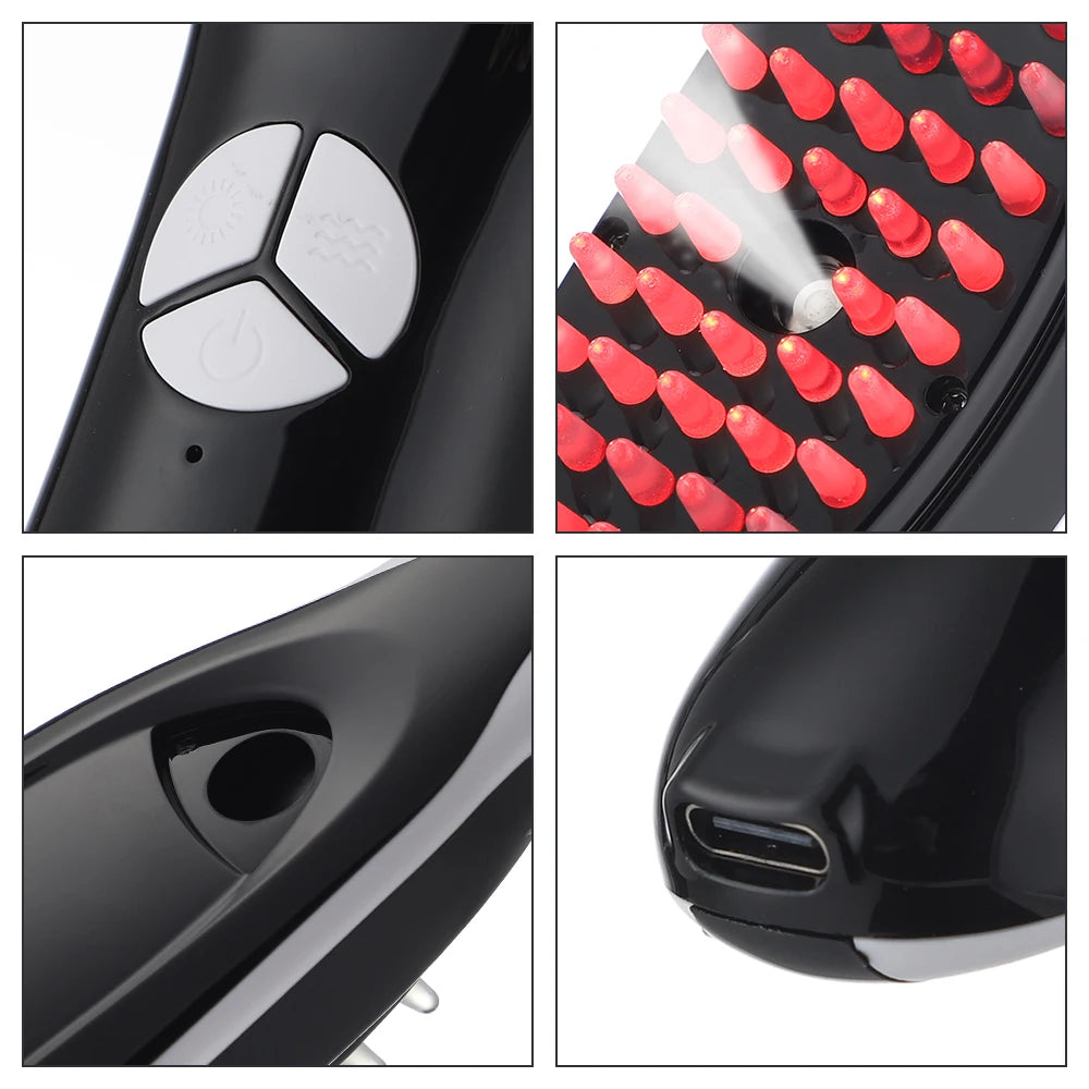 Scalp Massager Comb for Spray Hair Growth Phototherapy Hair Regrowth Brush Anti Hair Loss Head Care Electric Massage Comb Brush