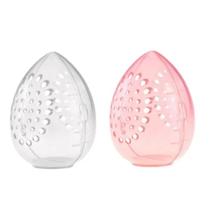 Makeup Sponge Storage Case Makeup Sponge Puff Holder Stand Empty Cosmetic Egg Shaped Rack Transparent Puffs Drying Box