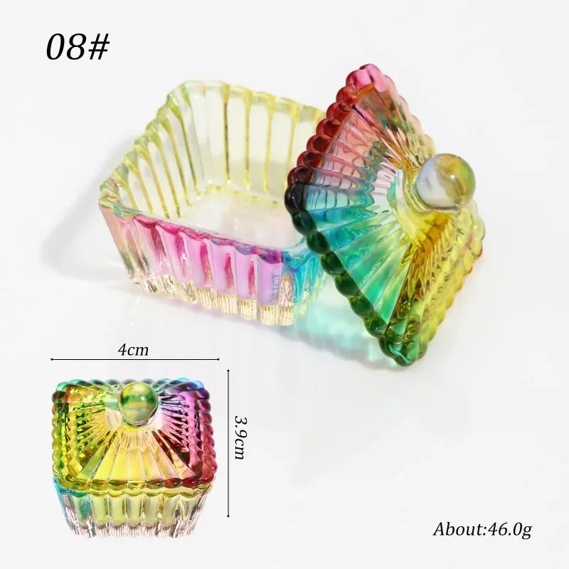 Acrylic Powder Liquid Crystal Glass Cup Aurora Colorful Cup Nail Brush Washing Mug Nail Art Tools Liquid Powders for Mixing Bowl