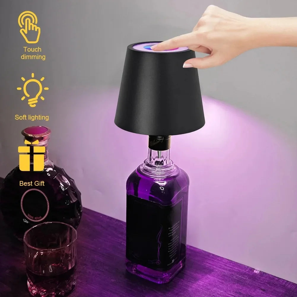 Wireless Table Lamp For Wine Bottles LED Bottle Light For Outdoor Use Touch Control Ideal For Restaurants Bars Festival Party