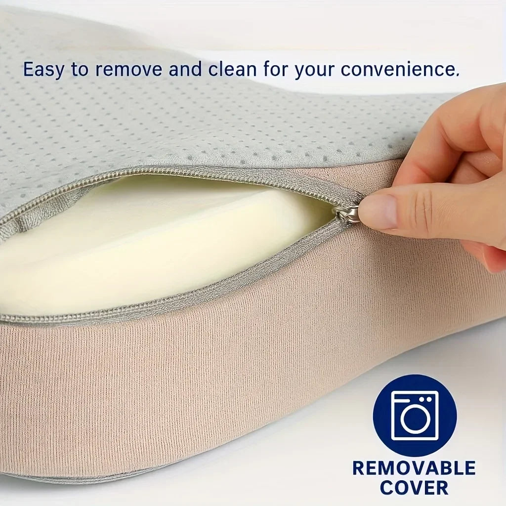 Memory Foam Seat Cushion Ergonomic Sitting Pad with Center Groove Ideal for Long Sitting in Office Home Car or Desk Chair