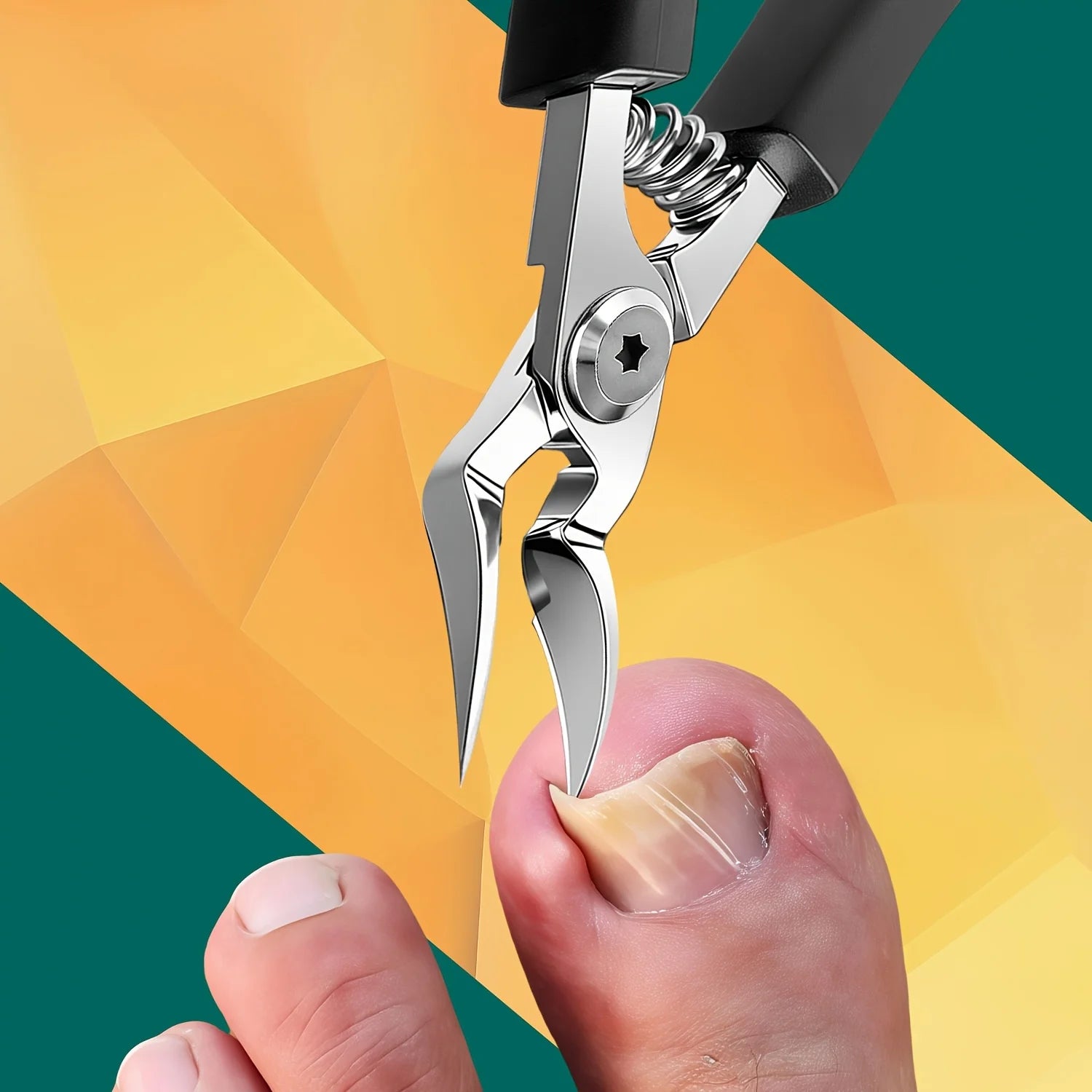 1pc Heavy-Duty Stainless Steel Thick Toenail Fingernail Clipper for Adults Professional-Grade Curved Blade with Sharp Serrated